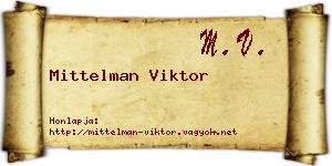 Mittelman Viktor névjegykártya